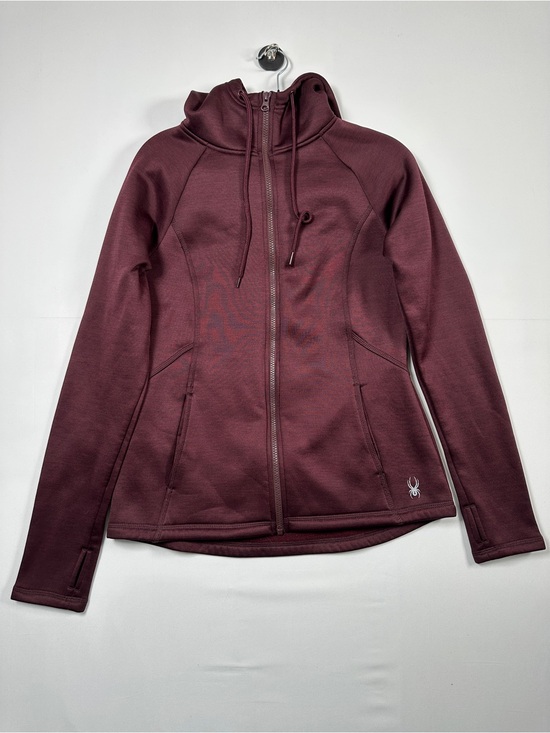 Spyder Tops - Spyder Performance Hoodie Jacket Burgundy Thumbhole Zip Up Size M